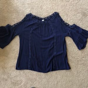 Navy blue 3/4 sleeve blouse